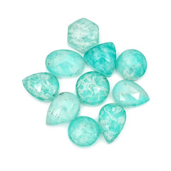 Amazonite Doublet Rose Cut Cabochons | Natural Gemstones for Jewelry Making - 10 Pieces