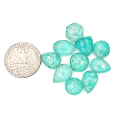 Amazonite Doublet Rose Cut Cabochons | Natural Gemstones for Jewelry Making - 10 Pieces