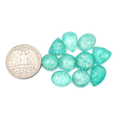 Freeform Amazonite Doublet Rose Cut Cabochon | Natural Stones for Jewelry Making - 10 Pieces