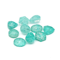 Freeform Amazonite Doublet Rose Cut Cabochon | Natural Stones for Jewelry Making - 10 Pieces