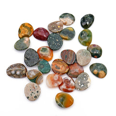 Ocean Jasper Rose Cut Cabochons | Multi Freeform Gemstones For Jewelry - 25 Pieces