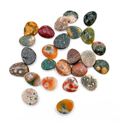 Ocean Jasper Rose Cut Cabochons | Multi Freeform Gemstones For Jewelry - 25 Pieces