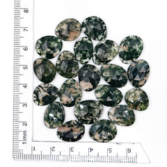 Moss Agate Freeform Rose Cut Cabochons | Nature Inspired Gemstone for Jewelry Making - 20 Pieces
