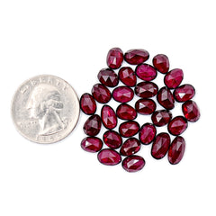 Natural Rhodolite Garnet Rose Cut Cabochon | Deep Plum Pink Faceted Freeform Gems - 29 Pices