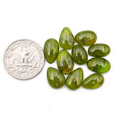 Natural Vesuvianite Smooth Cabochons Gemstones | Freeform Cabochons for Jewelry Making - 10 Pieces