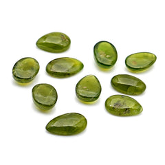 Natural Vesuvianite Smooth Cabochons Gemstones | Freeform Cabochons for Jewelry Making - 10 Pieces