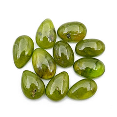 Natural Vesuvianite Smooth Cabochons Gemstones | Freeform Cabochons for Jewelry Making - 10 Pieces