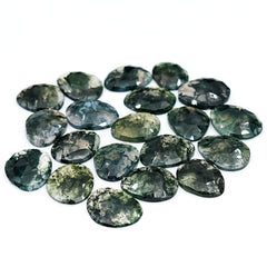 Moss Agate Freeform Rose Cut Cabochons | Nature Inspired Gemstone for Jewelry Making - 20 Pieces