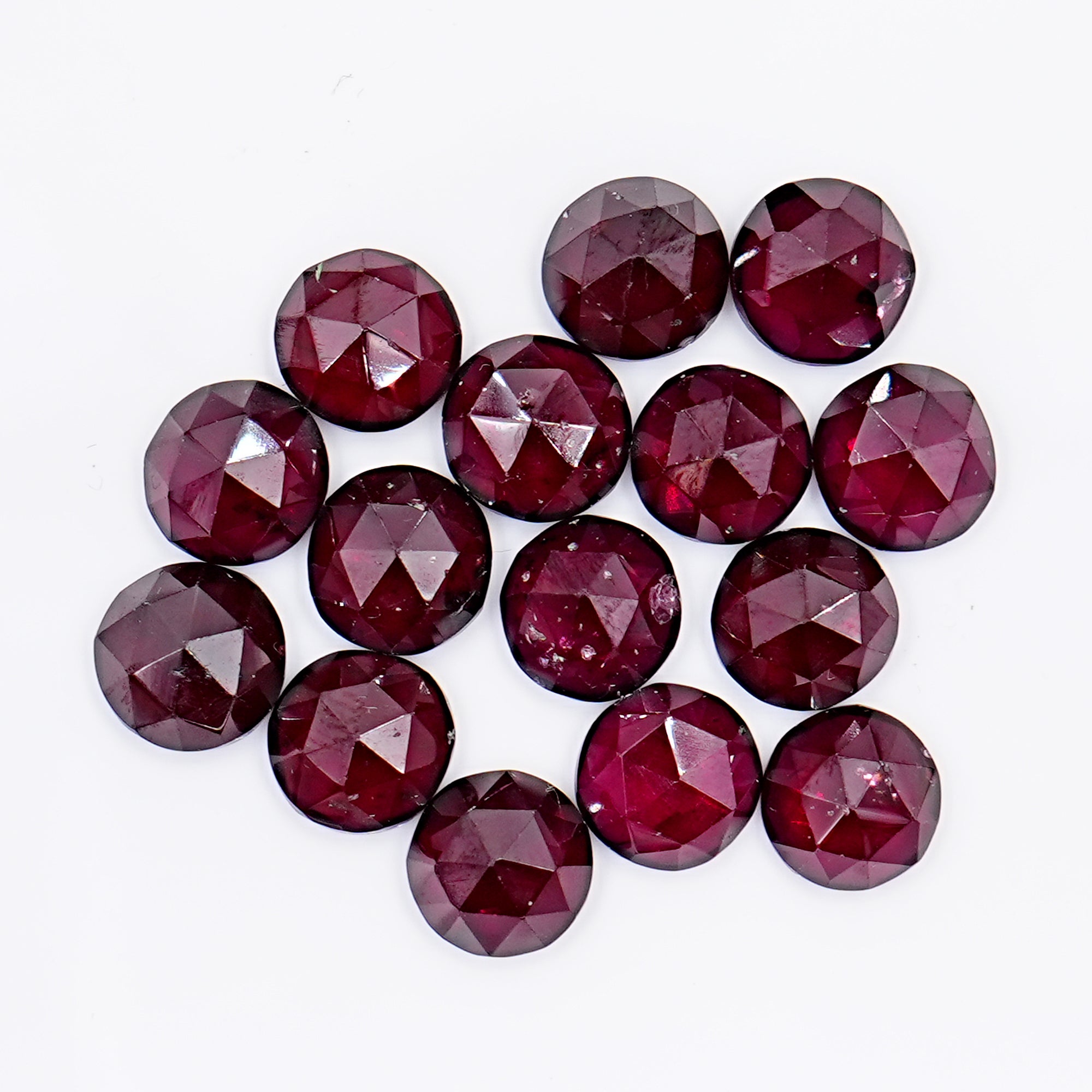 Deep plum pink freeform garnet gemstone