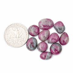 Ruby Quartz Smooth Cabochons | Freeform Natural Gemstones for Jewelry Making - 10 Pices
