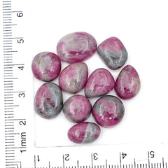 Ruby Quartz Smooth Cabochons | Freeform Natural Gemstones for Jewelry Making - 10 Pices
