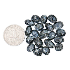 Natural Larvikite Rose Cut Cabochons | Freeform Gemstones for Jewelry - 20 Pieces