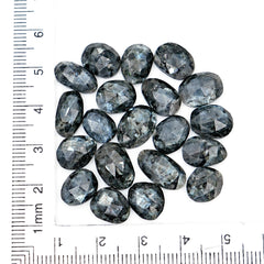 Natural Larvikite Rose Cut Cabochons | Freeform Gemstones for Jewelry - 20 Pieces