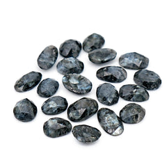 Natural Larvikite Rose Cut Cabochons | Freeform Gemstones for Jewelry - 20 Pieces