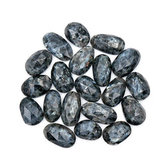 Freeform Larvikite Rose Cut Gemstones | Natural Stones for Jewelry Making - 20 Pieces