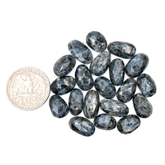 Freeform Larvikite Rose Cut Gemstones | Natural Stones for Jewelry Making - 20 Pieces