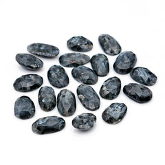 Freeform Larvikite Rose Cut Gemstones | Natural Stones for Jewelry Making - 20 Pieces