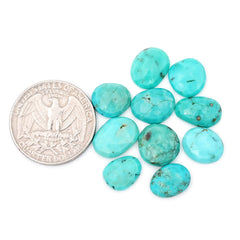 Freefrom Hubie Turquoise Cabochons | Rose Cut Gemstone for Jewelry a Beautiful Making- 10 Pieces