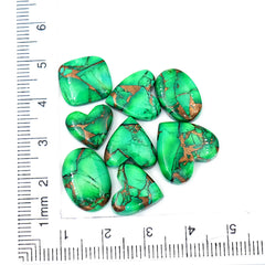 Natural Kingman Green Dahlia Turquoise | Freefrom Shapes Smooth Cabochon for Jewelry - 8 Pices