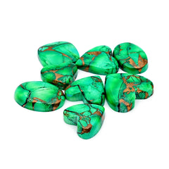 Natural Kingman Green Dahlia Turquoise | Freefrom Shapes Smooth Cabochon for Jewelry - 8 Pices