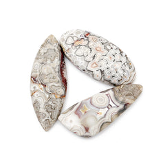 Crazy Lace Agate Cabochons | Polished Gemstones Agate for Jewelry Making - 3 Pices