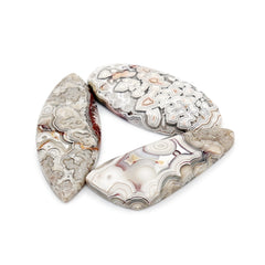 Crazy Lace Agate Cabochons | Polished Gemstones Agate for Jewelry Making - 3 Pices