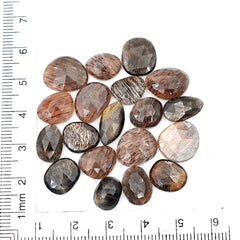 Golden Sheen Moonstone Rose cut Gemstone | Freeform Cabochons for Jewelry Making - 19 Pieces