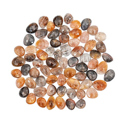 Golden Sheen Moonstone Freeform Gemstone | Rose Cut Cabochons for Jewelry - 70 Pieces