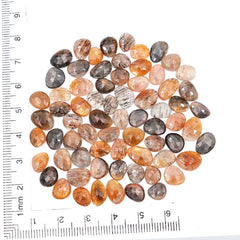 Golden Sheen Moonstone Freeform Gemstone | Rose Cut Cabochons for Jewelry - 70 Pieces