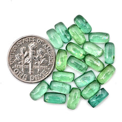 Green Kyanite Smooth Cabochon | Natural Flatback Loose Gemstones for Jewelry Making - 20 Pieces