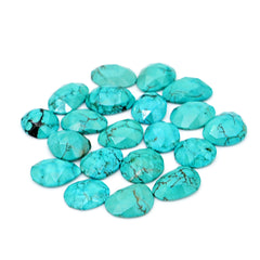 HubeiTurquoise Rose Cut Cabochon | Freefrom Gemstone for Jewelry Making- 20 Pieces