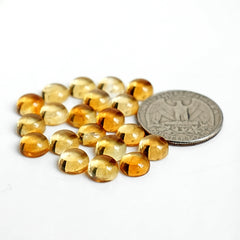 Natural Citrine Cabochon | Natural Flatback Loose Gemstones for Jewelry Making - 20 Pieces