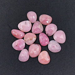 Pink Opal Rose Cut Cabochons | Peruvian Pink Gemstones for Jewelry Making - 15 pieces