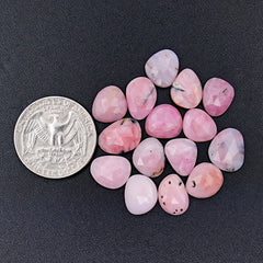 Pink Opal Rose Cut Cabochons | Peruvian Pink Gemstones for Jewelry Making - 15 pieces