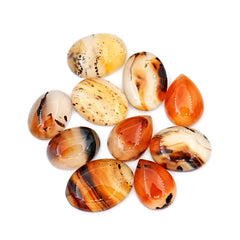 Natural Montana Agate Gemstones | Smooth Cabochons For Jewelry Making - 10 Pieces