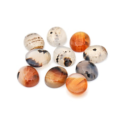 Oval Montana Agate Natural Gemstones | Smooth Cabochons For Jewelry Making - 10 Pieces