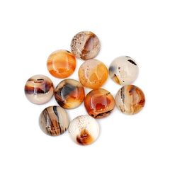Round Cut Montana Agate Natural Gemstones | Smooth Cabochon For Jewelry Making - 10 Pieces