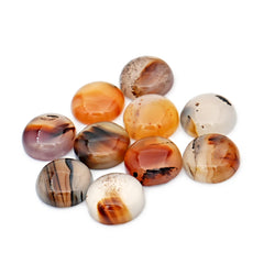Round Cut Montana Agate Natural Gemstones | Smooth Cabochon For Jewelry Making - 10 Pieces