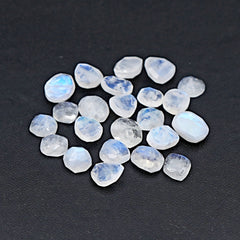 Rainbow Moonstone Cabochon | Freefrom Rose Cut Gemstone For Jewelry Making - 23 Pieces