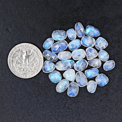 Rainbow Moonstone Rose Cut Cabochon | Freefrom Gemstone For Jewelry Making - 27 Pieces