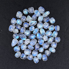Rose Cut Rainbow Moonstone Cabochon | Freefrom Stones For Jewelry Making - 60 Pieces