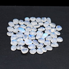 Rose Cut Rainbow Moonstone Cabochon | Freefrom Stones For Jewelry Making - 60 Pieces