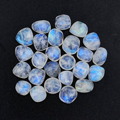 Rose Cut Rainbow Moonstone Cabochons | Freefrom Gemstone For Jewelry Making - 25 Pieces