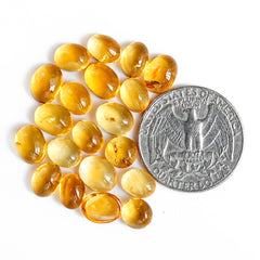 Natural Citrine Cabochon | Natural Flatback Loose Gemstones for Jewelry Making - 20 Pieces