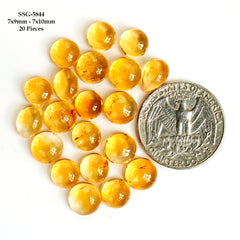 Natural Citrine Freeform Smooth Cabochons | Yellow Gemstones for Jewelry Making - 20 Pieces