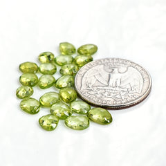 Natural Peridot | Freeform Rosecut Gemstones | Green Cabochons for Jewelry Making - 20 pieces