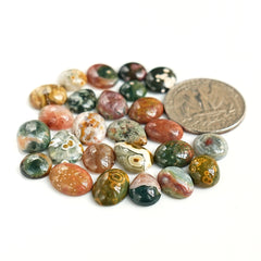 Ocean Jasper Cabochons Freeform | Natural Gemstones for Jewelry Making - 25 Pieces