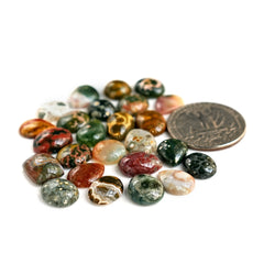Ocean Jasper Cabochons Freeform | Natural Flatback Loose Gemstones for Jewelry Making - 20 Pieces