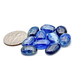 Blue Kyanite Cabochon | Natural Flatback Loose Gemstones for Jewelry Making - 10 Pieces