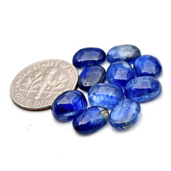 Blue Kyanite Cabochon | Natural Flatback Loose Gemstones for Jewelry Making - 10 Pieces